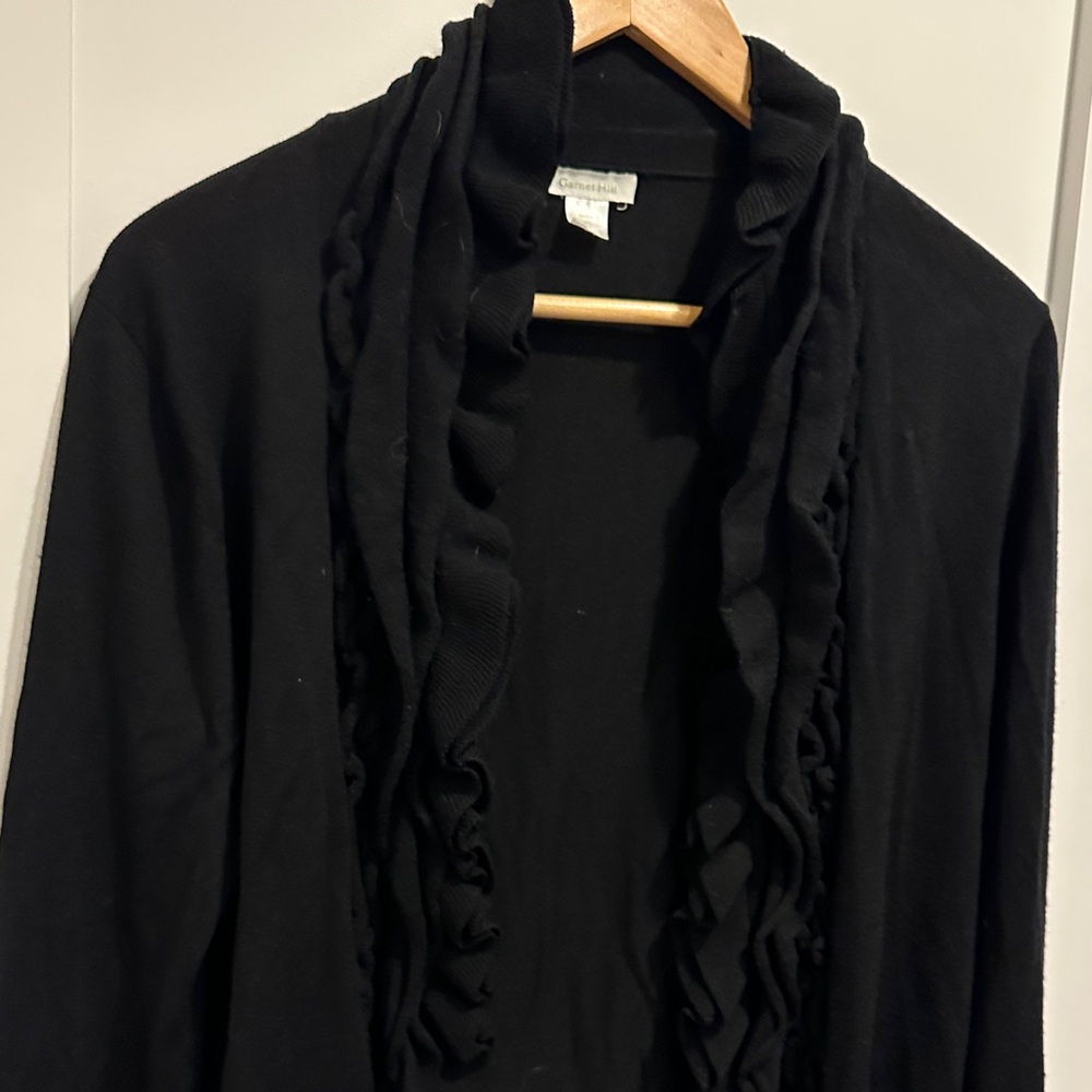 Black Ruffled Cardigan - Picture 6 of 6